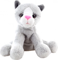 Chat en peluche gris 15 cm