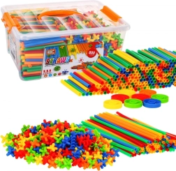 Jeu de construction coloré Modèles 3D + valisette + connecteurs - 800 pièces
