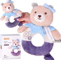 Premier hochet en peluche pour bébés 0+ ourson avec poignée