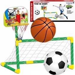 Woopie panier 2-en-1 et cage de football avec ballons