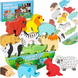 Jeu d’équilibre Montessori en bois avec animaux