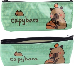 Trousse scolaire souple capybara verte