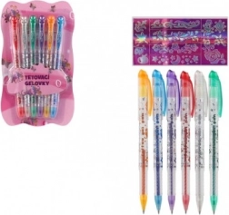 Set de stylos gel pour tatouages avec pochoirs, 6 pcs