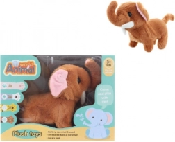 Éléphant en peluche marcheur à piles