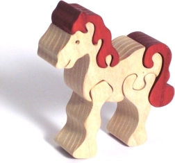 Fauna Puzzle en bois à encastrer Cheval blanc