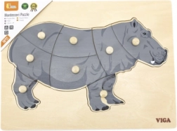 Puzzle d’insertion Montessori en bois – hippopotame VIGA