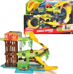 Dickie Toys Attaque du serpent jungle à 3 niveaux – circuit de course avec plateforme élévatrice et petite voiture