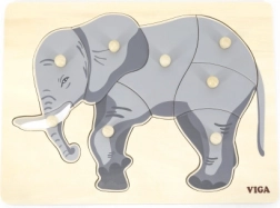 Puzzle d’insertion Montessori en bois Éléphant