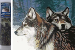 Peinture diamant – loups en hiver 30 × 40 cm