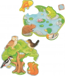 Goki jeu de puzzle pour enfants Qui habite où