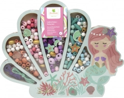 Perles pastel en bois Sirène, 400 pcs