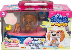 Set de bain interactif avec chiot beagle blanc-jaune