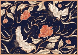 Puzzle Jardin des Secrets : Grues et fleurs 500 pièces