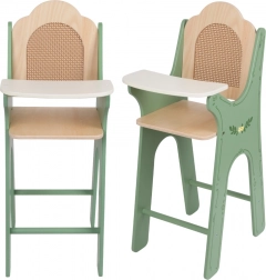 Chaise haute vintage en bois pour poupées