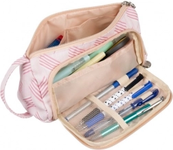 Trousse scolaire rose à deux compartiments pour enfants