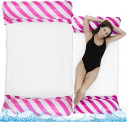 Hamac aquatique gonflable blanc-rose 120 x 70 cm