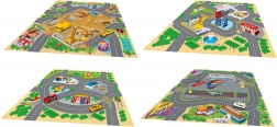 Tapis de jeu avec véhicules en métal 70 × 70 cm