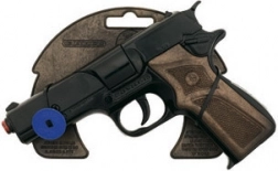 Pistolet de police en métal pour amorces, noir, 8 coups