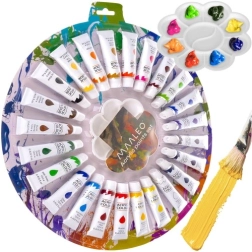 Peintures acryliques 24×12 ml avec palette MAALEO