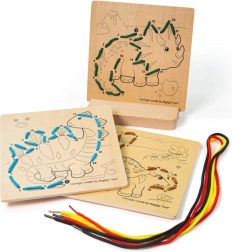 Bigjigs Toys Enfilage par numéros Dinosaures