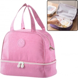 Sac isotherme rose pour repas avec bandoulière réglable 27 cm