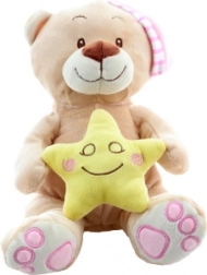 Ourson en peluche avec petite étoile rose 23 cm