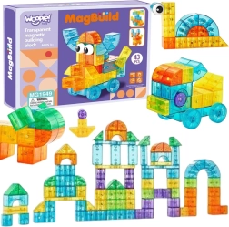 Jeu de construction magnétique transparent Woopie, 43 pièces