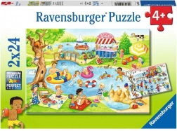 Ravensburger puzzle Amusement au bord de l’étang 2×24 pièces