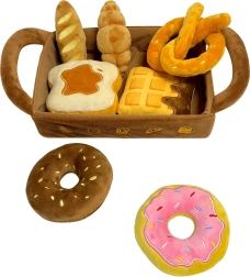 Panier en peluche magique pour enfants avec pâtisseries