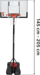 Panier de basket-ball réglable 205 cm avec accessoires