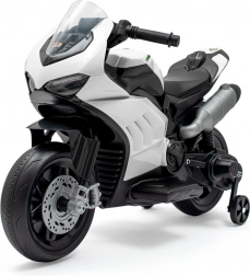 Moto électrique pour enfants Supersport blanche