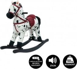 Cheval à bascule en peluche à piles avec sons et mouvements – Blanc et brun