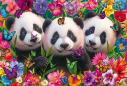Puzzle Trio de pandas 200 pièces