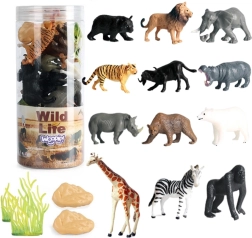 Figurines d’animaux sauvages WOOPIE dans un tube - 16 pièces