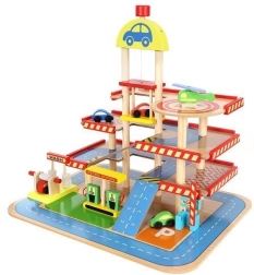 Parking en bois avec garage pour enfants