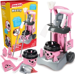 Chariot de ménage Casdon Hetty deluxe avec aspirateur et balai-serpillière pour enfants