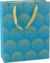 Sac cadeau bleu avec étoiles dorées 32 × 26 × 12 cm