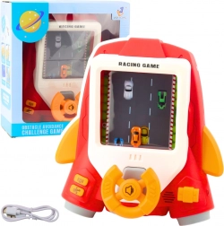 Simulateur de course pour enfants Fusée avec volant et effets sonores – rouge