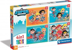 Puzzle 4 en 1 DC Super Friends Super Color