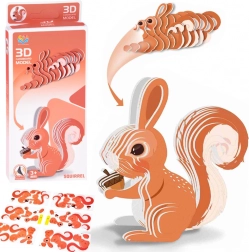 Puzzle 3D modèle en carton écureuil DIY, 35 pièces