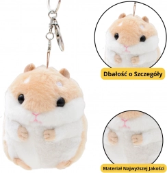 Porte-clés en peluche Hamster Beige 10 cm