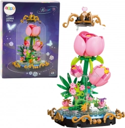 Jeu de construction Rose éternelle sous cloche – composition décorative 257 pièces