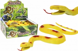 Serpent en caoutchouc jaune avec taches rouges
