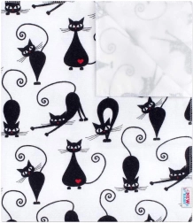 New Baby alèse en flanelle imperméable blanche avec chat noir