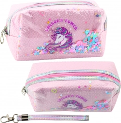 Trousse rose féerique avec licorne et confettis