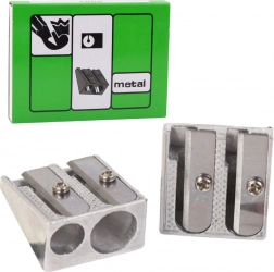 Taille-crayon métallique double pour crayons fins et épais