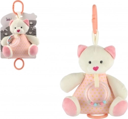 Ourson en peluche musical 18 cm rose