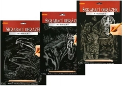 Image à gratter avec motif Chevaux - Argenté 20x25 cm