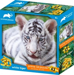 Puzzle 3D Animal Planet tigre blanc 63 pièces