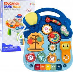 Table éducative interactive 6-en-1 avec lumières et sons, pastel